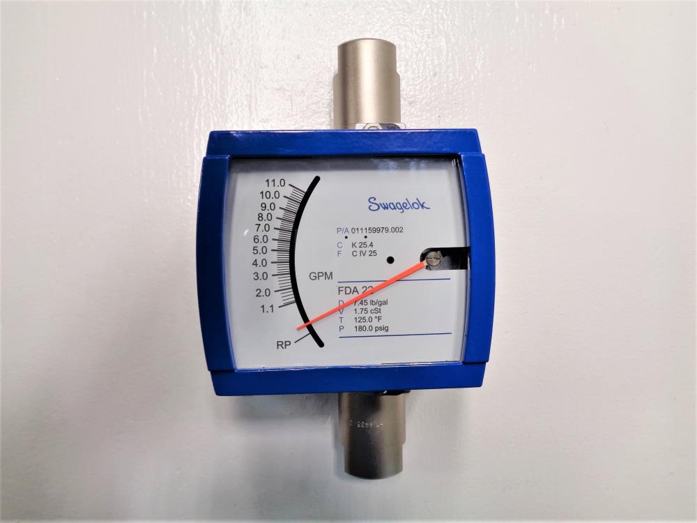 Swagelok 3/4" NPT Variable Area Flowmeter VAF-M3-2-1-3422-0